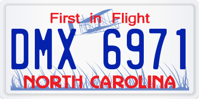 NC license plate DMX6971