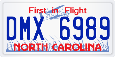 NC license plate DMX6989