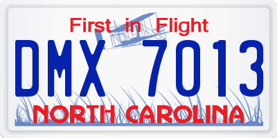 NC license plate DMX7013