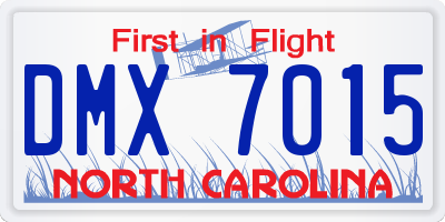 NC license plate DMX7015