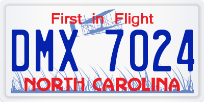 NC license plate DMX7024