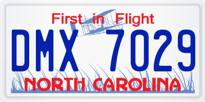 NC license plate DMX7029