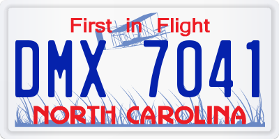 NC license plate DMX7041