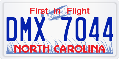 NC license plate DMX7044