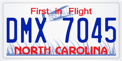 NC license plate DMX7045