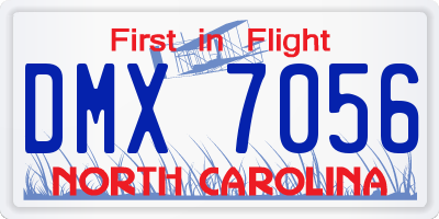 NC license plate DMX7056