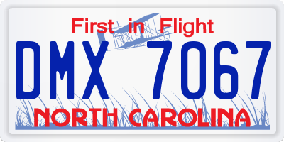 NC license plate DMX7067