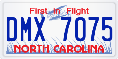 NC license plate DMX7075