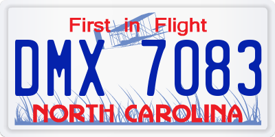 NC license plate DMX7083