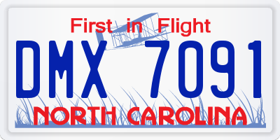 NC license plate DMX7091