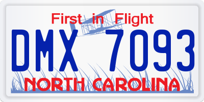 NC license plate DMX7093