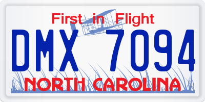 NC license plate DMX7094