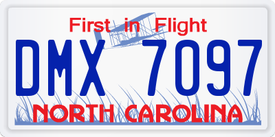 NC license plate DMX7097