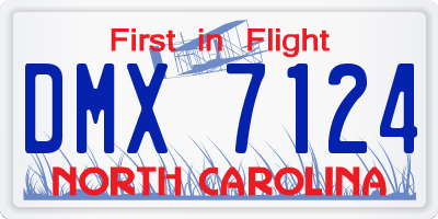 NC license plate DMX7124