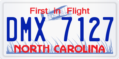 NC license plate DMX7127