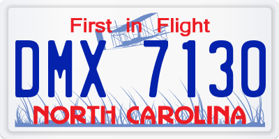 NC license plate DMX7130