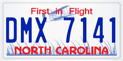 NC license plate DMX7141