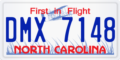 NC license plate DMX7148