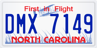 NC license plate DMX7149