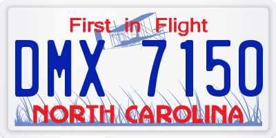 NC license plate DMX7150