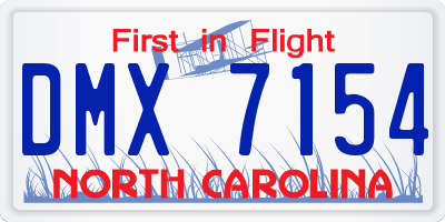 NC license plate DMX7154
