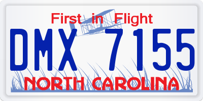 NC license plate DMX7155