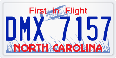 NC license plate DMX7157