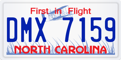 NC license plate DMX7159