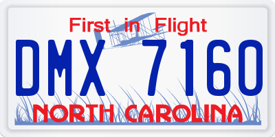 NC license plate DMX7160