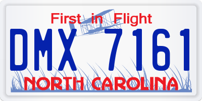 NC license plate DMX7161