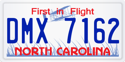 NC license plate DMX7162