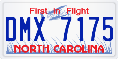 NC license plate DMX7175