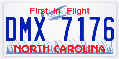 NC license plate DMX7176