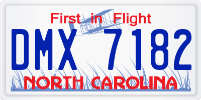 NC license plate DMX7182