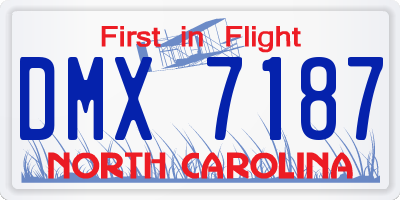 NC license plate DMX7187