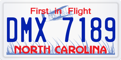 NC license plate DMX7189