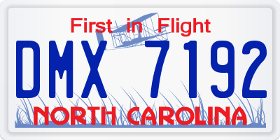 NC license plate DMX7192