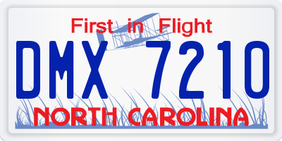 NC license plate DMX7210