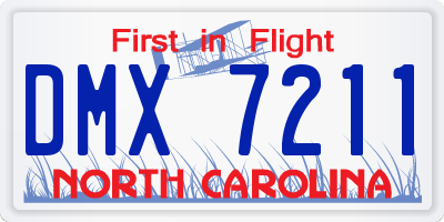 NC license plate DMX7211