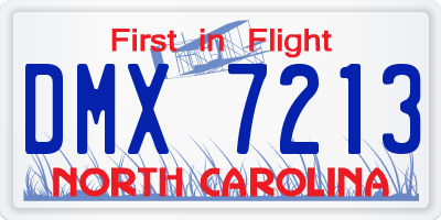 NC license plate DMX7213