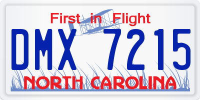 NC license plate DMX7215