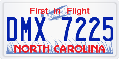 NC license plate DMX7225