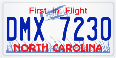 NC license plate DMX7230