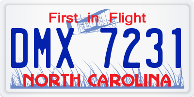 NC license plate DMX7231