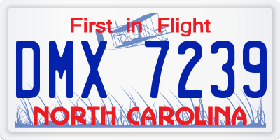 NC license plate DMX7239