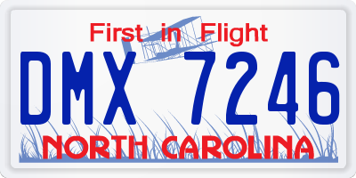 NC license plate DMX7246