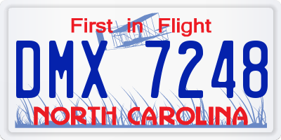 NC license plate DMX7248