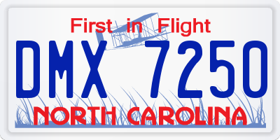 NC license plate DMX7250