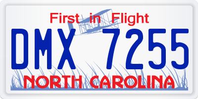 NC license plate DMX7255