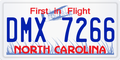 NC license plate DMX7266